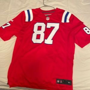 Red Patriots game jersey